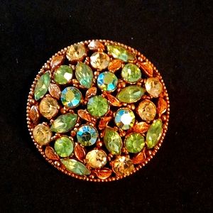 Vintage signed Regency Rhinestone Brooch 2 inches diameter in Great Condition